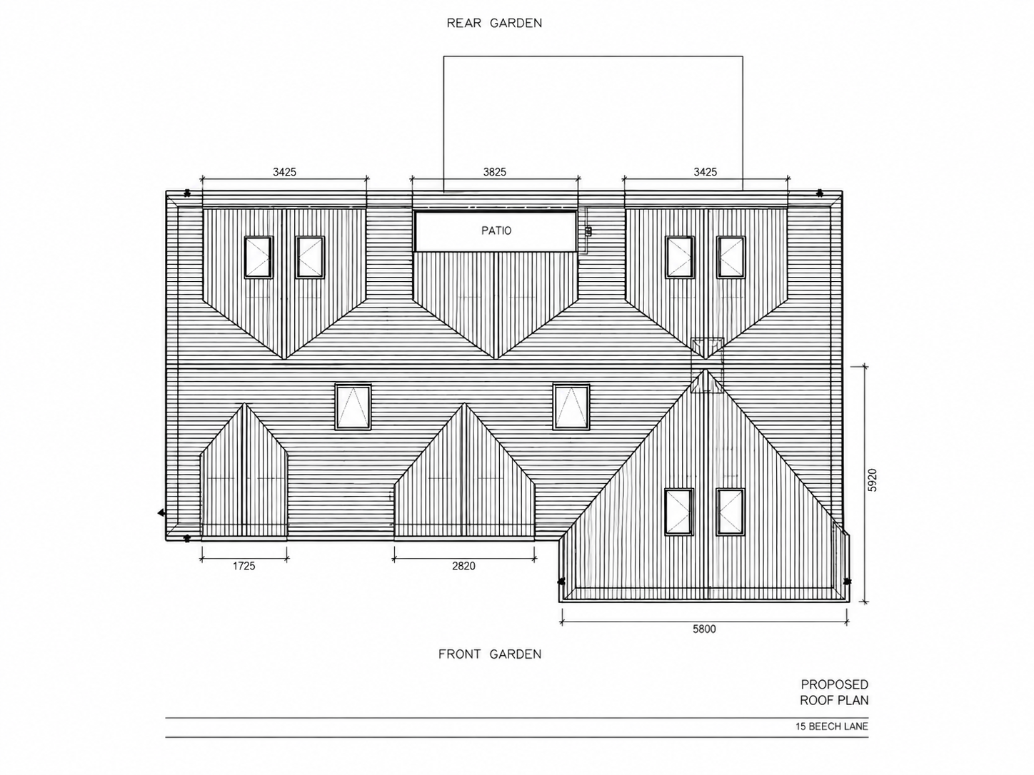 Proposed roof plan for Beech Lane