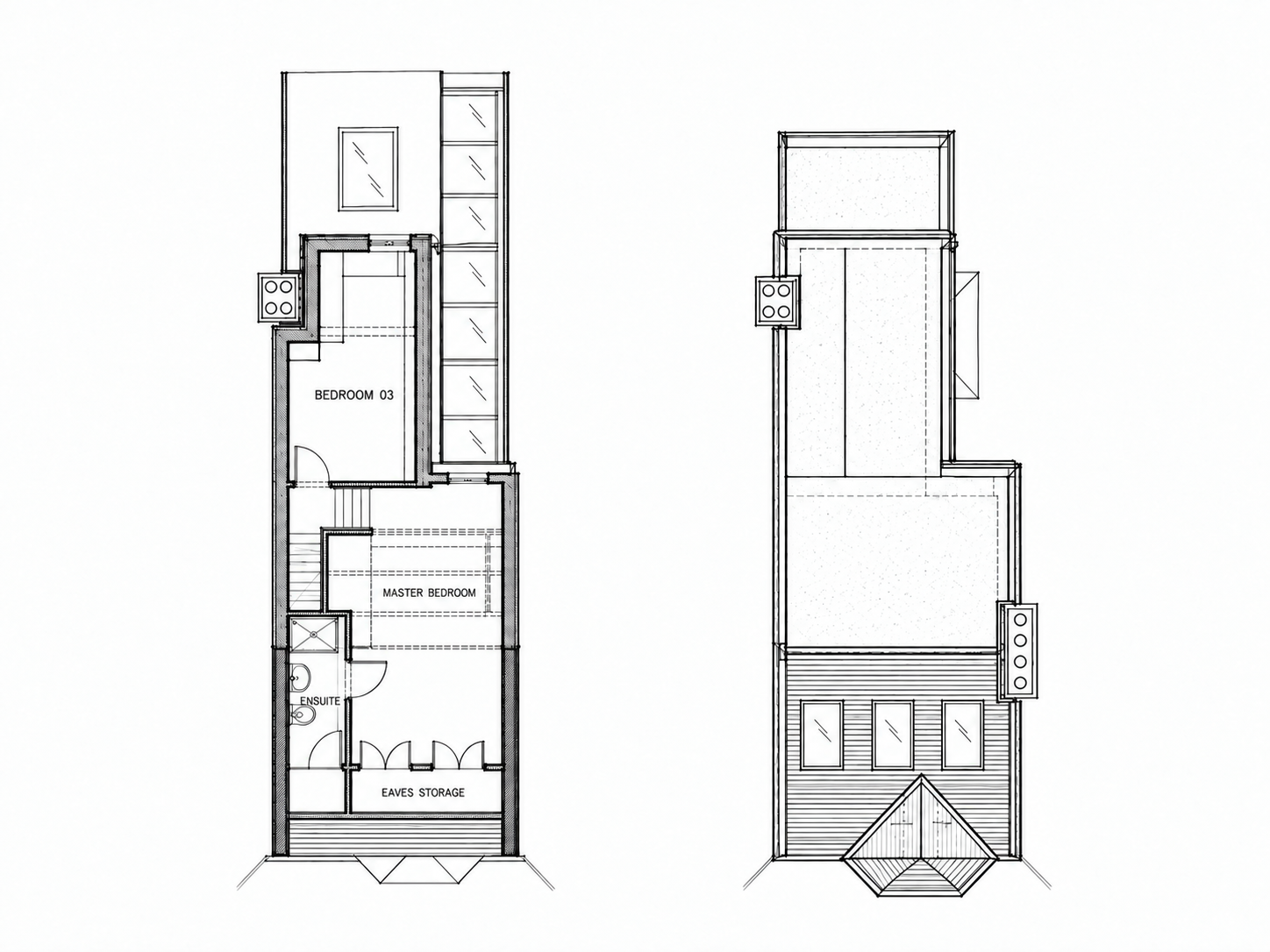 Proposed second floor and roof plans for Caistor Park
